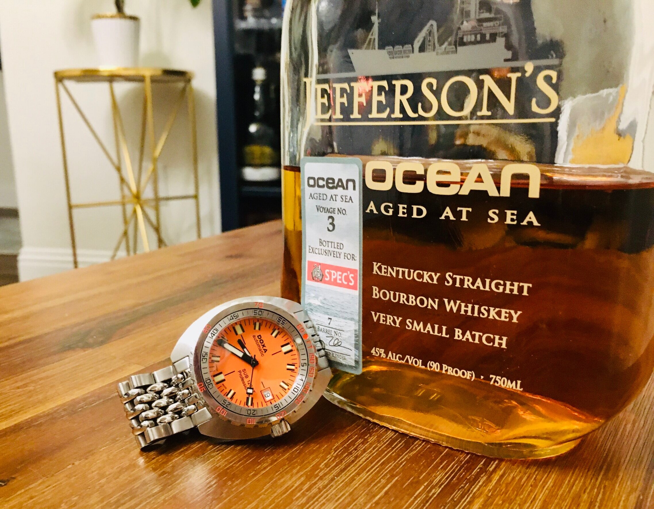 Doxa Sub 1200 and Jefferson s Ocean Review Whiskey Watches